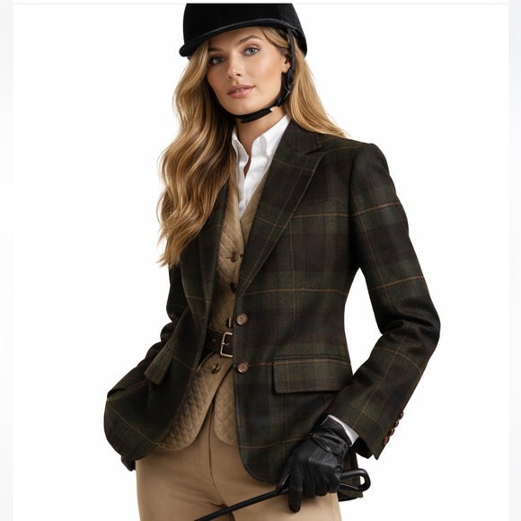 Lauren Ralph Lauren Jackets & Blazers - 🔥VINTAGE LAUREN Ralph Lauren TWEED WOOL Classic Plaid Blazer Sz4P PriceFirm